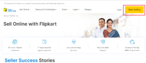 Flipkart Seller Portal website 