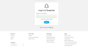 Log in snapchat