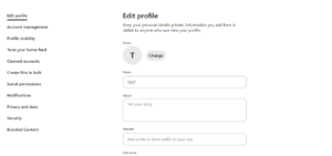 Pinterest Business Details
