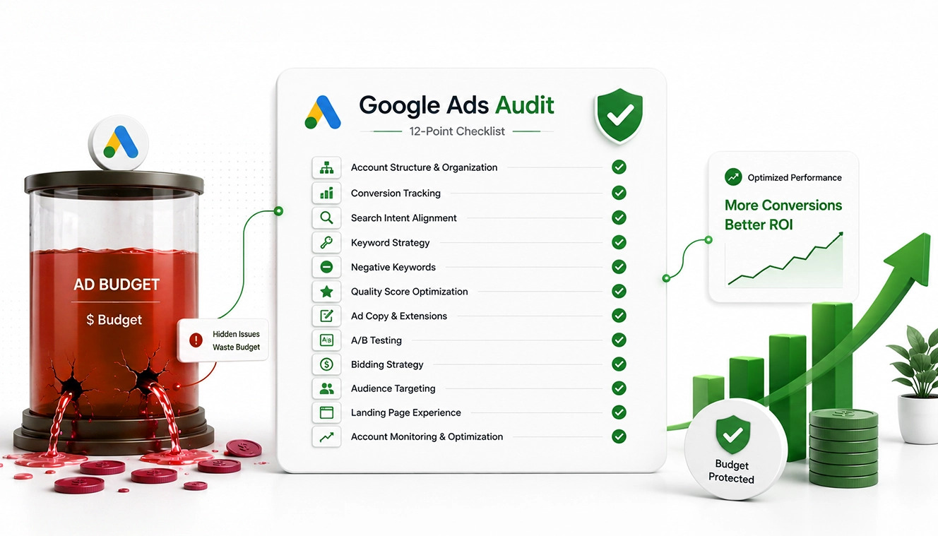 Google Ads Audit Checklist: 12 Hidden Issues Draining Your Budget in 2026