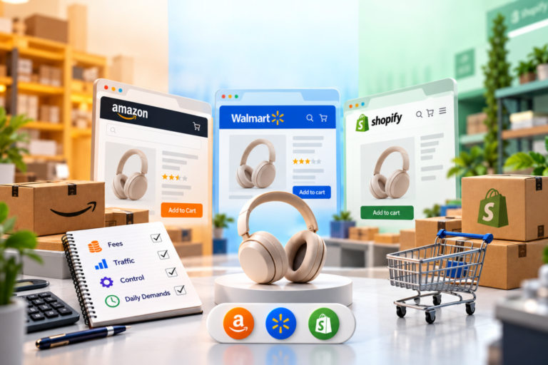 Best Ecommerce Platform in 2026: Amazon vs Walmart vs Shopify Compared